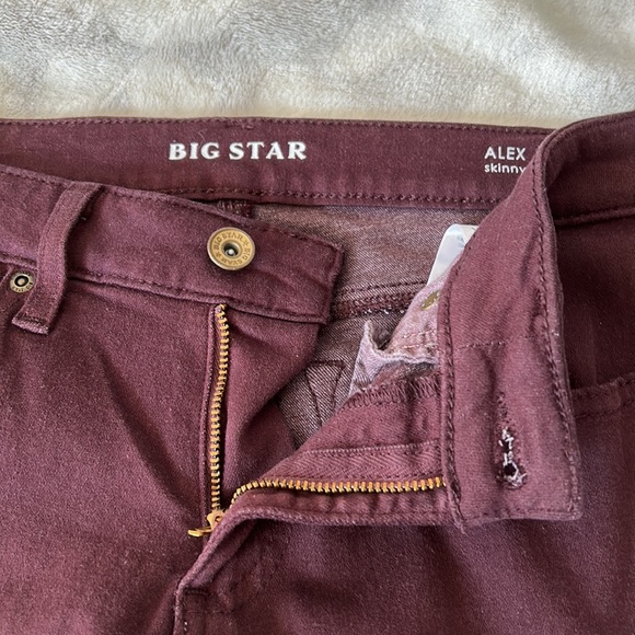 Big Star Alex Skinny Burgundy Jeans Size 27 - Picture 5 of 12